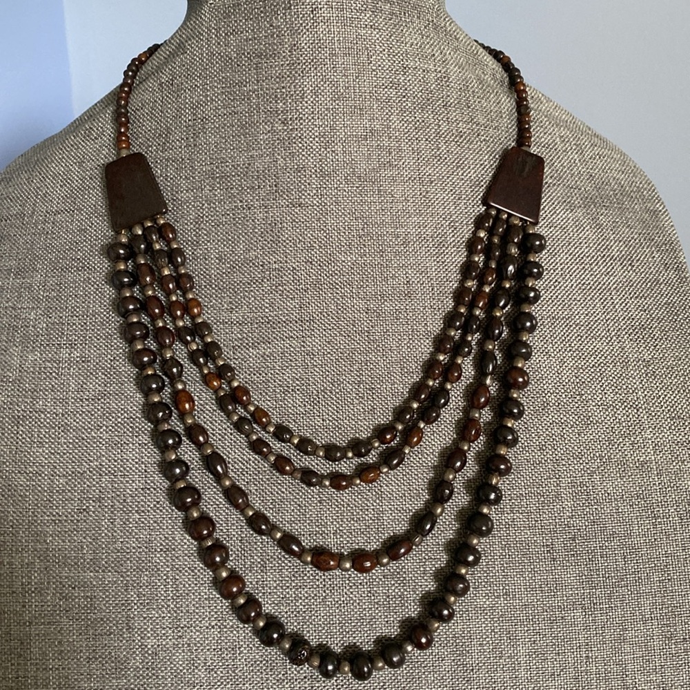 Vintage Bone Beaded Necklace